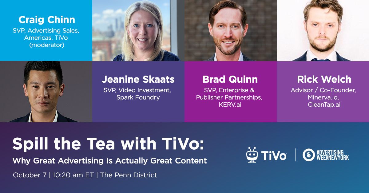 Spill the Tea with TiVo: Why Great Advertising Is Actually Great Content event artwork